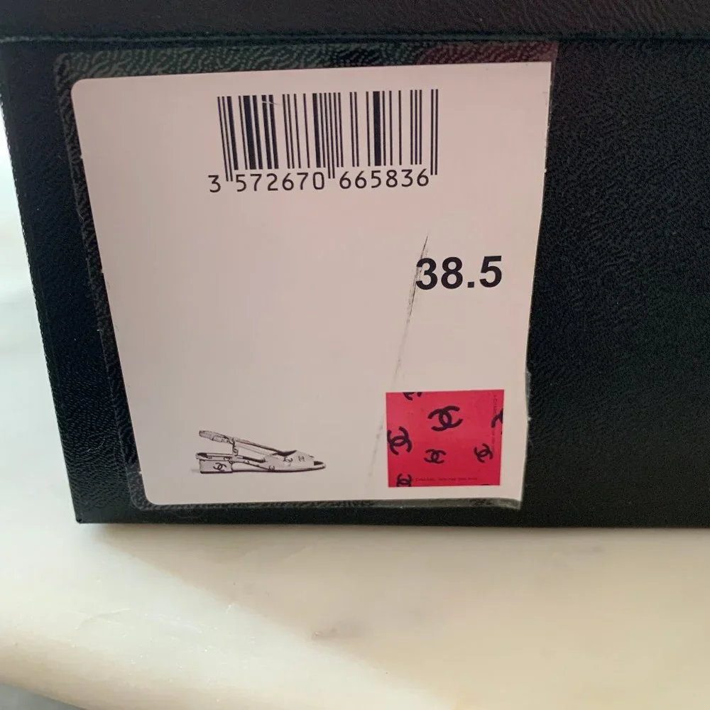 Pink Chanel leather logo sandal ~ size 38.5 BRAND NEW - Picture 4 of 4